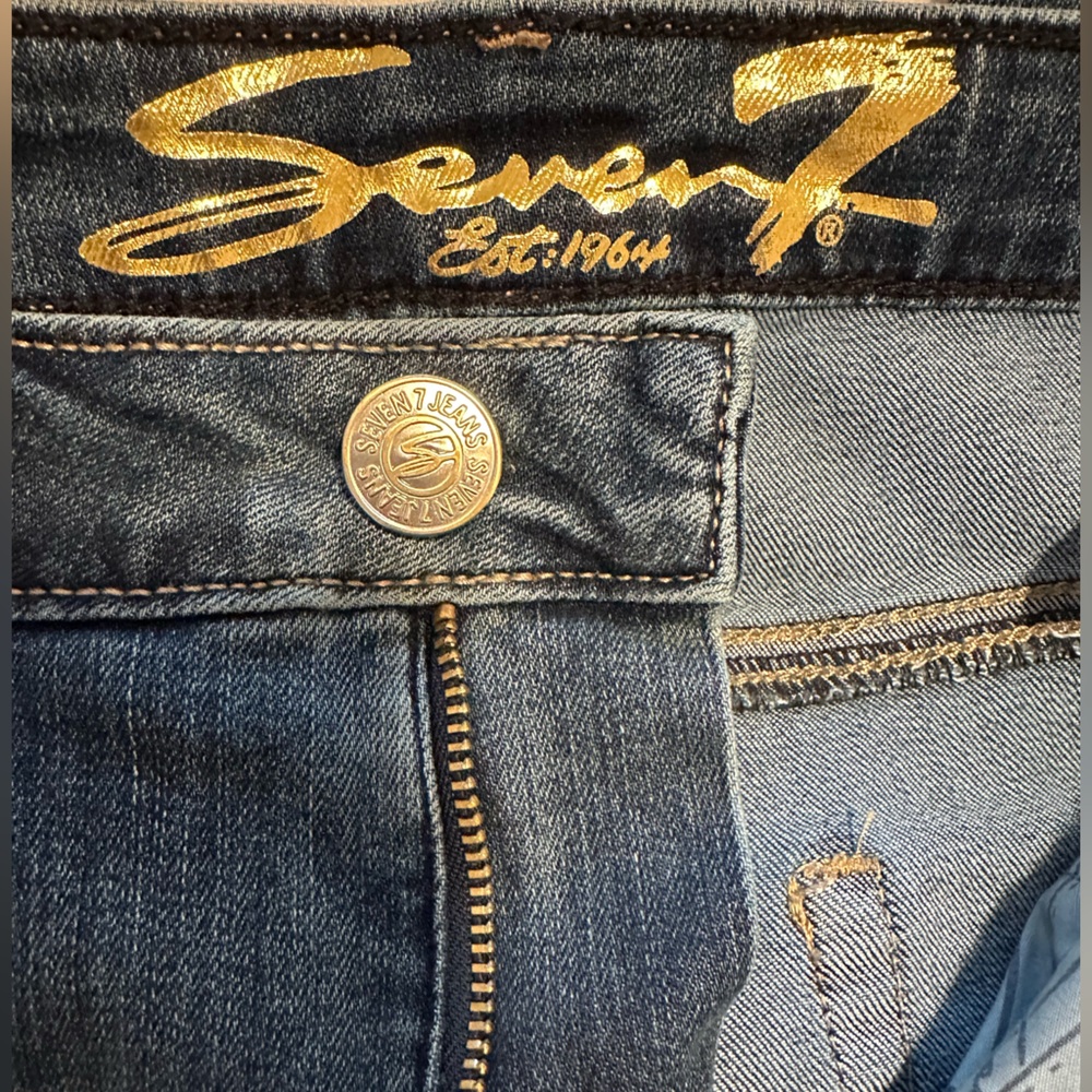 Seven7 Dark Blue Crop Straight Jeans